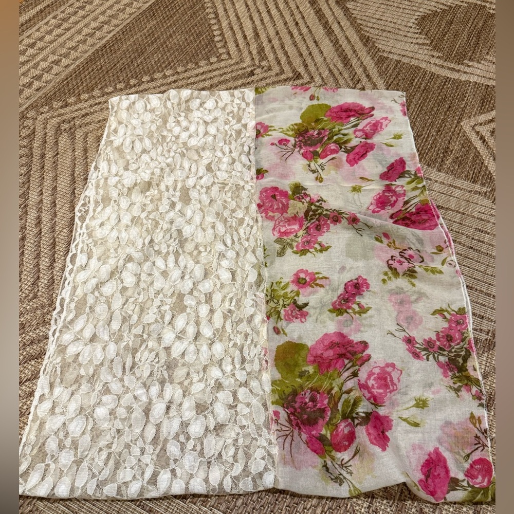 Nordstrom Lace & Floral Infinity Scarf